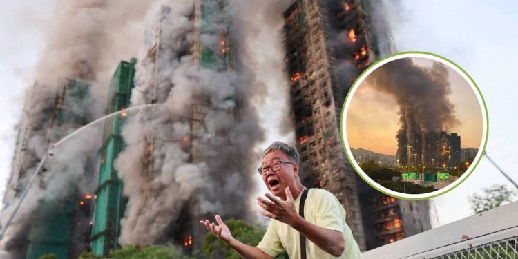 Incendio en complejo de edificios en Hong Kong deja 13 muertos y decenas de heridos