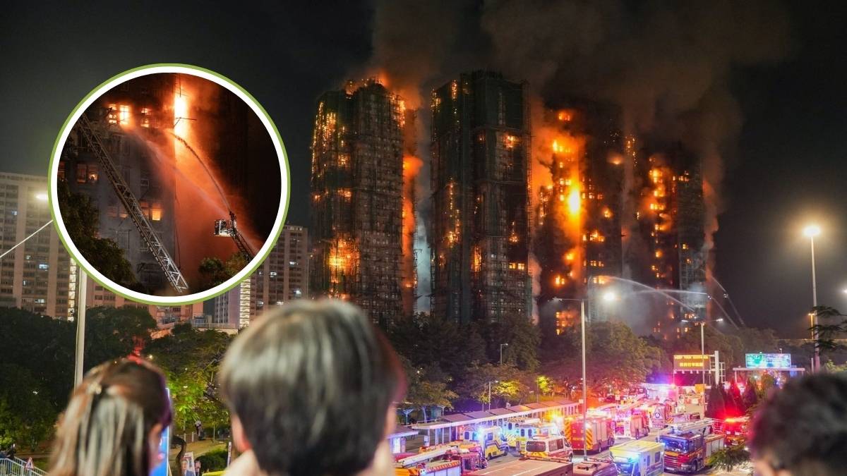 Incendio en complejo de edificios en Hong Kong escalo a nivel 4