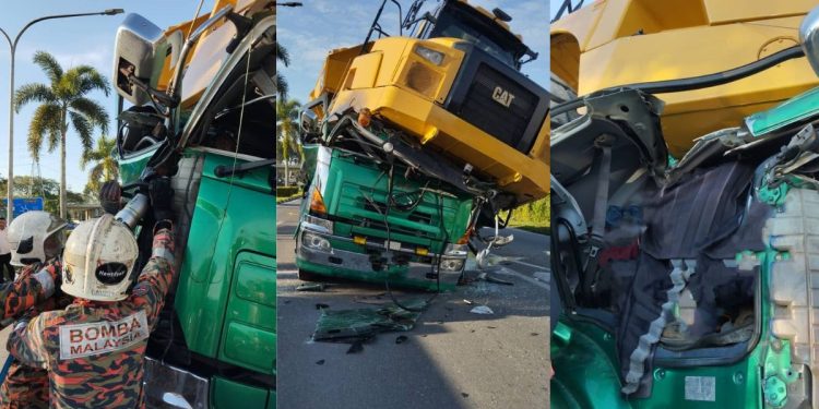 Camión aplasta la cabina de la grúa que lo remolcaba; hay dos muertos