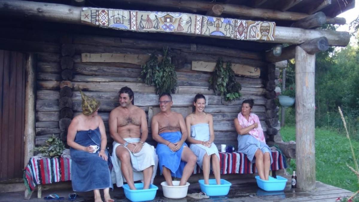 Estonia sauna familiar el 24 de diciembre