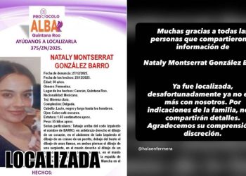 Fiscalia de Quintana Roo confirma hallazgo sin vida de Nataly Montserrat en Cancun