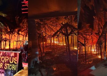 Incendio provocado por un artesano consume 250 palapas en Mahahual