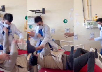 Médico residente golpea brutalmente a paciente en camilla durante consulta en la India