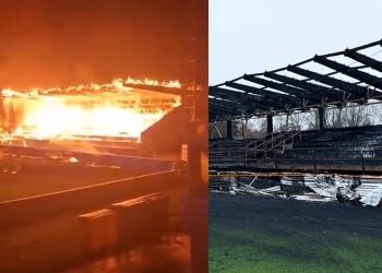 Incendio en estadio de Finlandia tres adolescentes destruyen el recinto del FC Haka tras el descenso del club