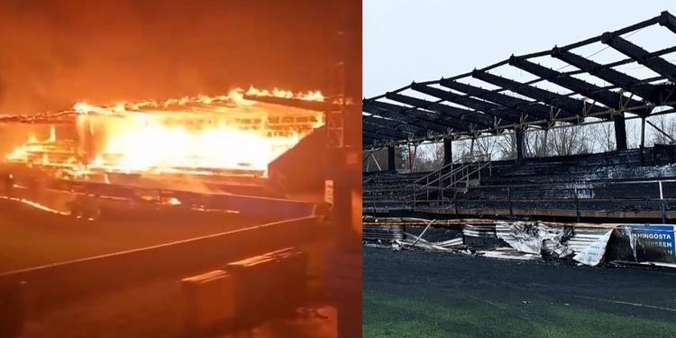Incendio en estadio de Finlandia tres adolescentes destruyen el recinto del FC Haka tras el descenso del club
