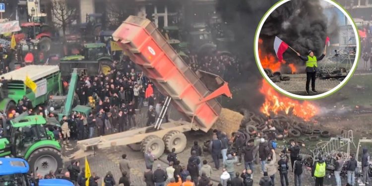 Protestas de agricultores en Bruselas contra acuerdo UE Mercosur