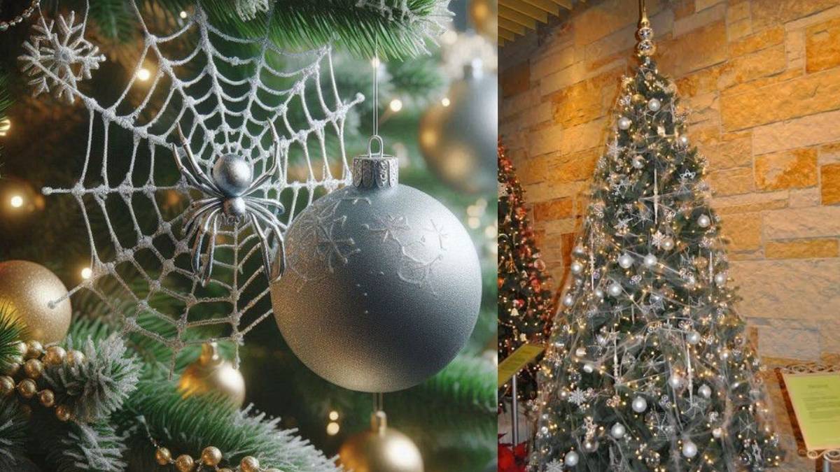 Ucrania arboles decorados con telarañas