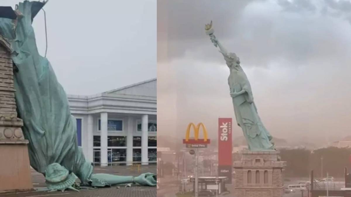 Vientos extremos provocaron el colapso de la Estatua de la Libertad