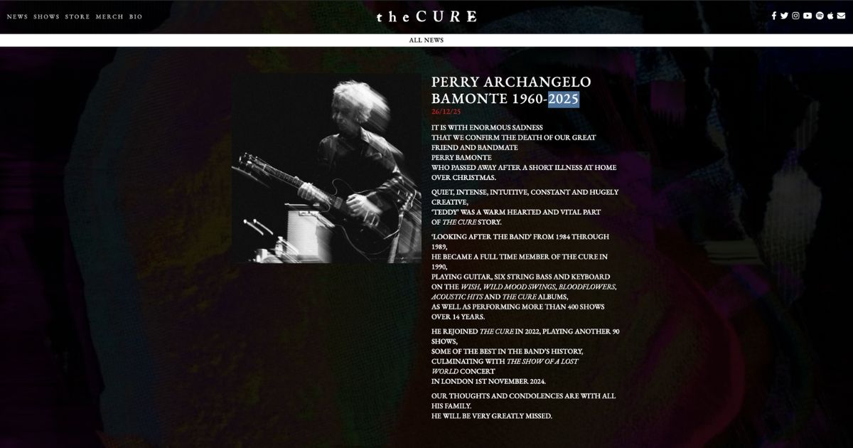 Muere Perry Bamonte, guitarrista de The Cure