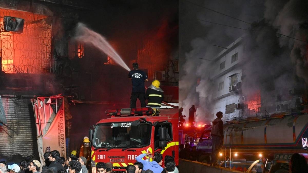Continuan las labores de busqueda y rescate tras incendio en Pakistan 