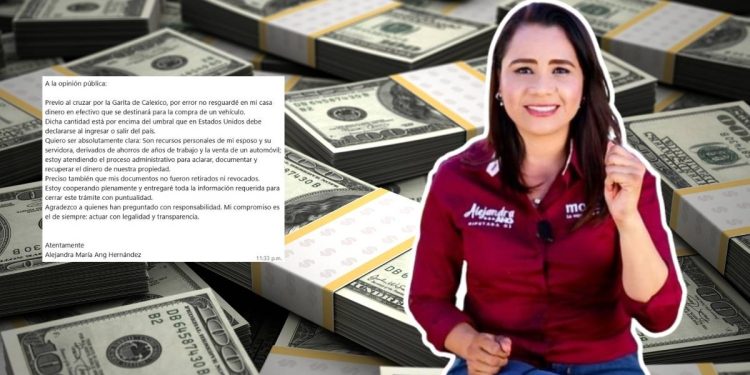 Detienen a diputada de Morena Alejandra Ang en Calexico por llevar dinero en efectivo sin declarar
