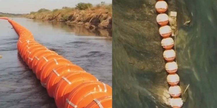 EEUUrefuerza la frontera con un muro flotante en el Rio Bravo
