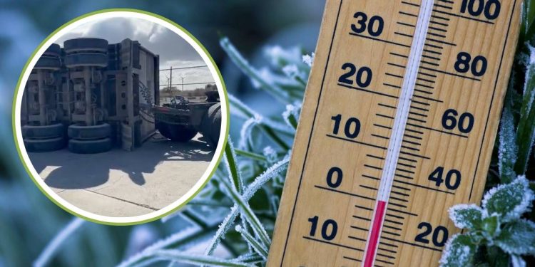Frente frio 27 provoca volcadura de traileres apagones y descenso de temperaturas en el Istmo de Tehuantepec
