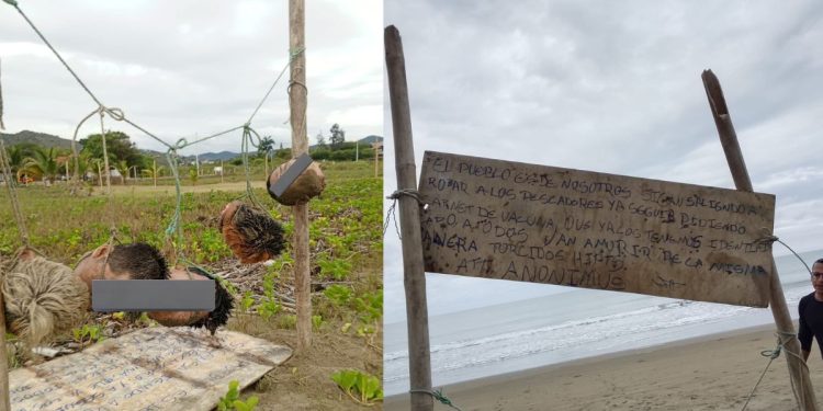 Hallan varias cabezas con “Mensaje” en una playa de Ecuador