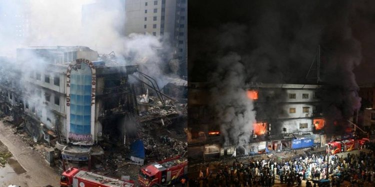 Incendio en Pakistan deja 26 muertos y 83 desaparecidos en centro comercial de Karachi