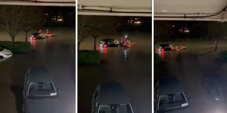 Pareja queda atrapada en su auto tras fuertes lluvias en Irlanda