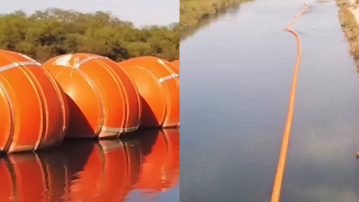 Que es el muro flotante en el Rio Bravo