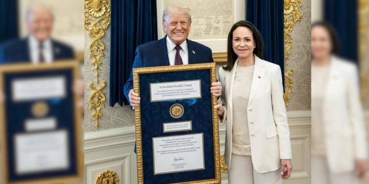 Se lo merece Maria Corina Machado entrega su Nobel de la Paz a Donald Trump