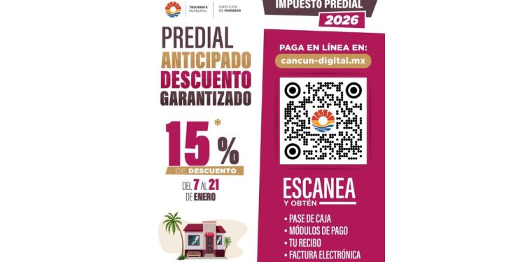 Últimos días para aprovechar el 15% de descuento en el impuesto predial 2026