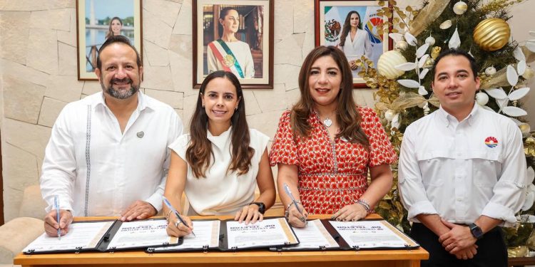 Ana Paty Peralta firma convenio de colaboración para la operación del Programa “Centro de Autismo DIF-Teletón Cancún”