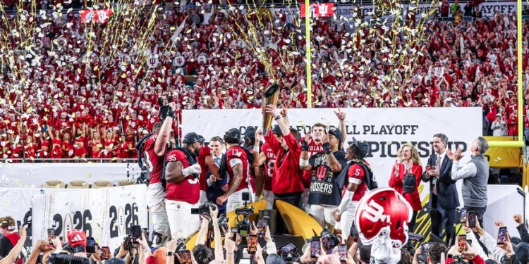 Indiana celebra su campeonato nacional de college football