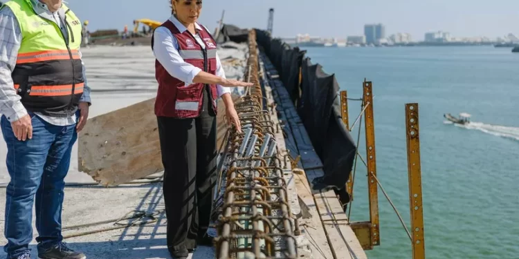 Puente Vehicular Nichupté registra 94.2% de avance, confirma Mara Lezama
