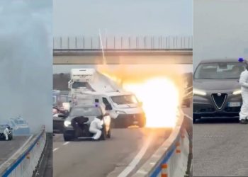 Comando asalta camioneta blindada y la explotan en plena vía pública