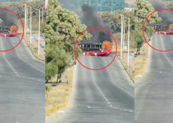 Incendian camión cerca del Estadio Akron en Jalisco