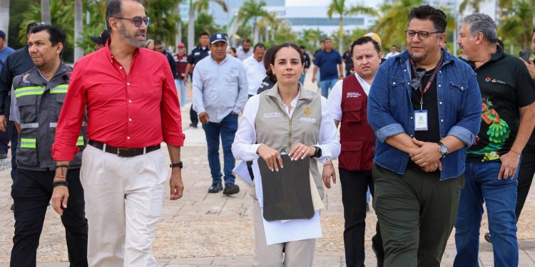 Ana Paty Peralta, realizó un recorrido por Malecón Tajamar a unas horas del Carnaval Cancún 2026