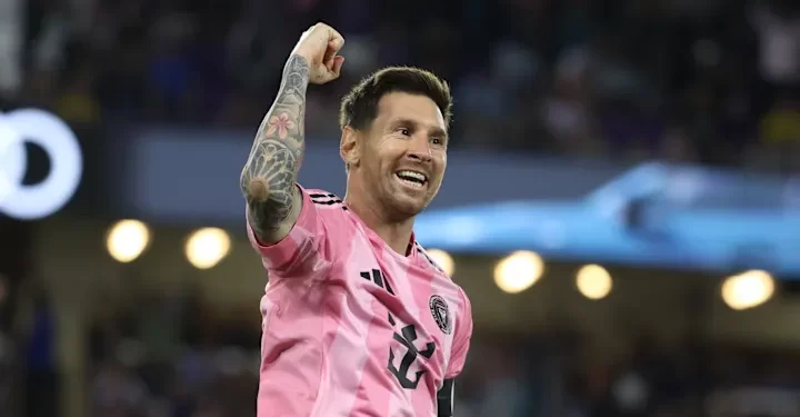 Messi celebra gol en el Clásico del Sol ante Orlando City