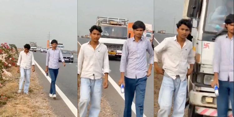 Camionero atropella deliberadamente a un transeúnte en la autopista Delhi-Mumbai