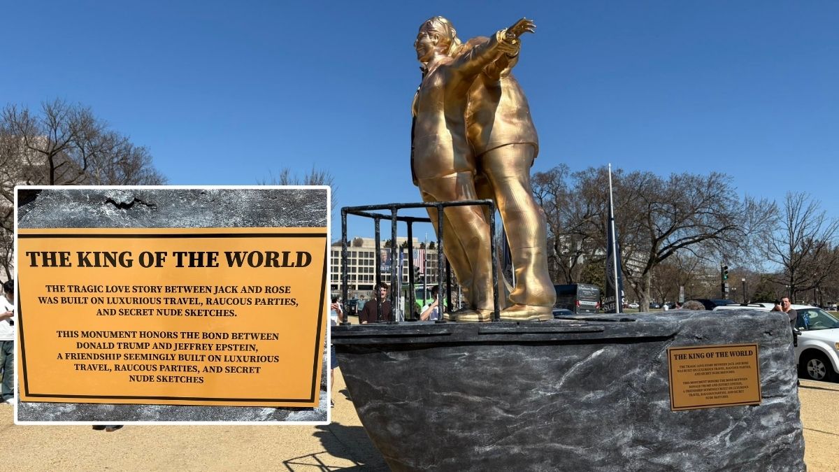 Mensaje de la estatua de Trump y Epstein en el capitolio 