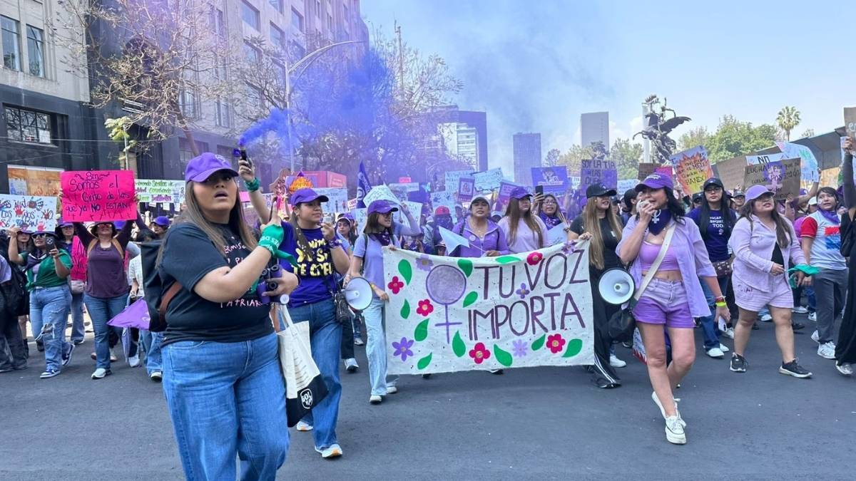 Operativo de seguridad durante la marcha del 8M en CDMX