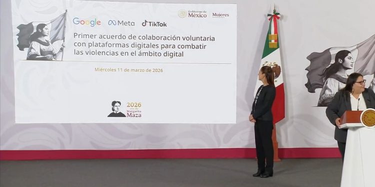 Sheinbaum anuncia acuerdo contra la violencia digital con Meta TikTok y Google