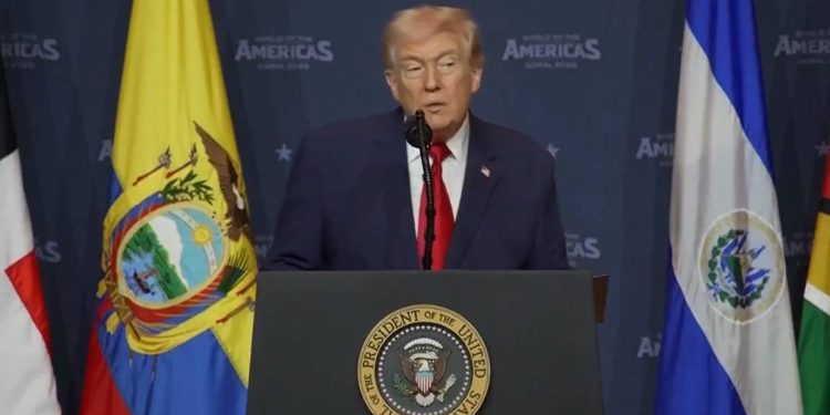 Trump afirma que Mexico es el epicentro de la violencia de los carteles durante cumbre Escudo de las Americas