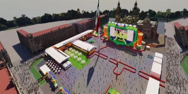 Fan Fest del Mundial 2026 en el Zócalo de la Ciudad de México con pantalla gigante