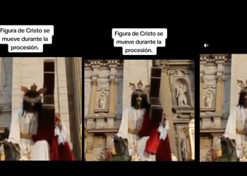 Captan a Cristo moviéndose en plena procesión durante Semana Santa