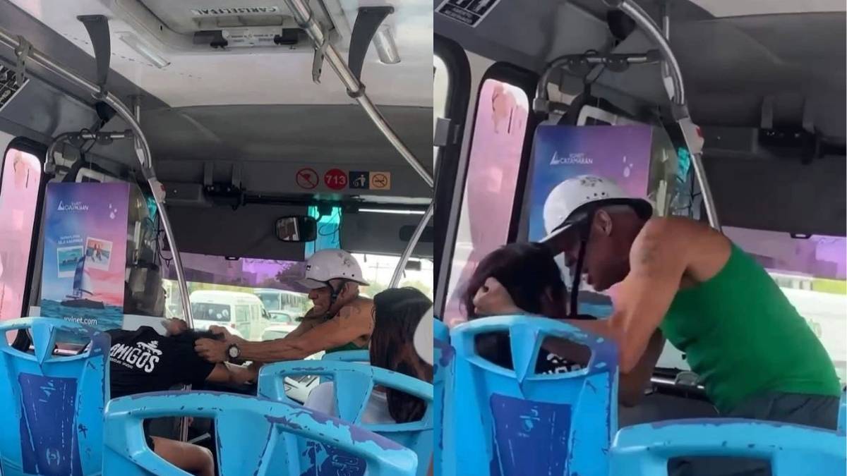 Detienen a agresor de una mujer en transporte publico de Cancun