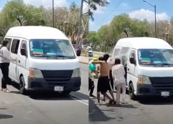 Mujer finge hacer la parada a una combi para MOJAR a los pasajeros en Sábado de Gloria