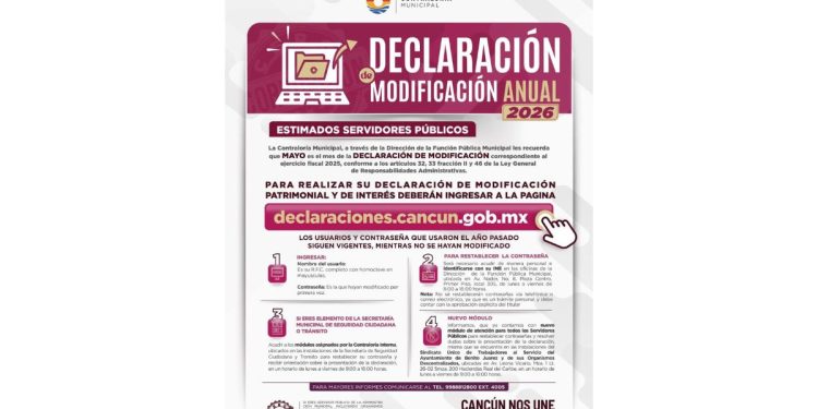 Ana Paty Peralta invitó a las y los servidores públicos a presentar su Declaración de Modificación Anual 2026