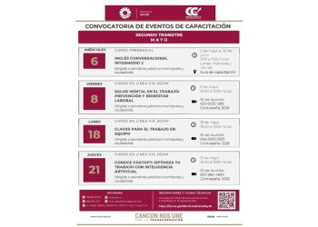 Anuncia la dirección general de Capacitación en Calidad sus cursos de mayo 2026 en Cancún