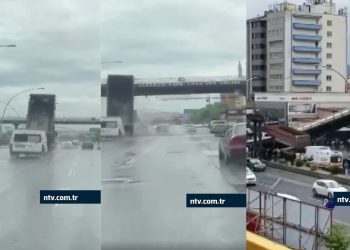 Camión golpea un puente y provoca su caída en Turquía