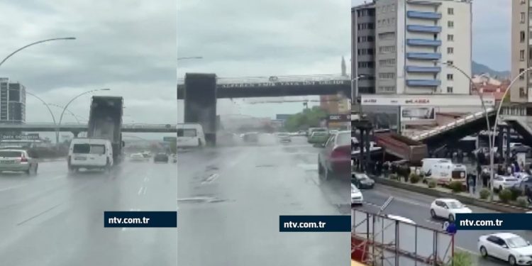 Camión golpea un puente y provoca su caída en Turquía
