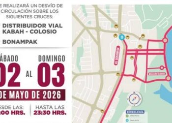 Cierres en Av Bonampak Cancun horarios desvios y rutas alternas este 2 y 3 de mayo
