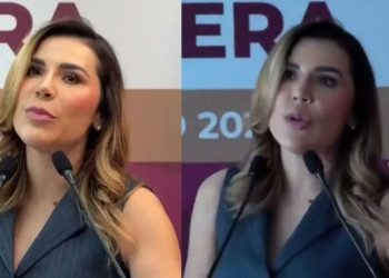 Marina del Pilar Ávila, gobernadora de Baja California, niega apagones y se va la luz en conferencia