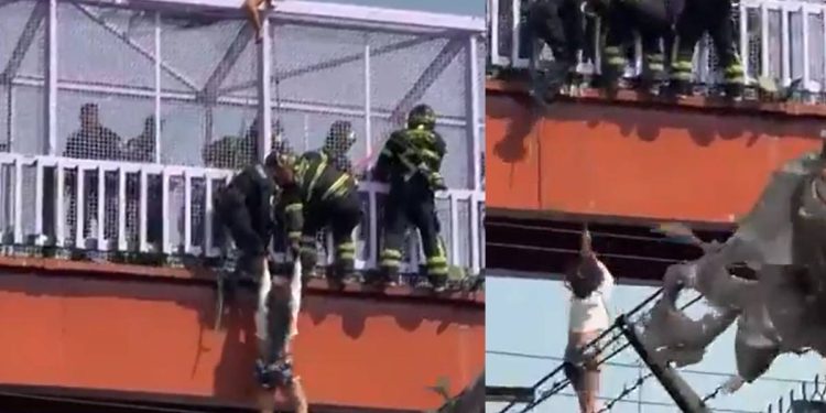 Mujer cae a las vias del Metro CDMX tras arrojarse desde puente peatonal