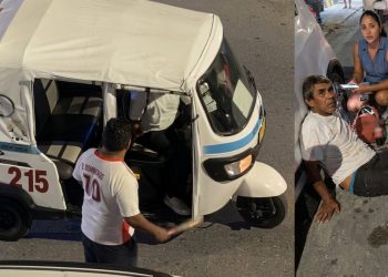 Taxista golpea con bate a mototaxista de la tercera edad en Playa del Carmen