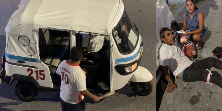Taxista golpea con bate a mototaxista de la tercera edad en Playa del Carmen