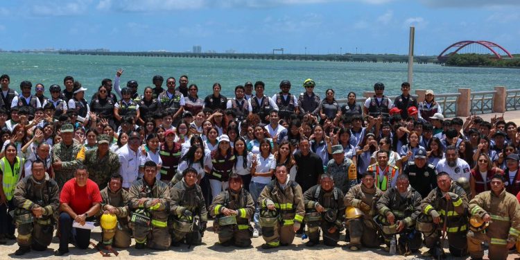 Realizan el 1er. Simulacro Nacional 2026 en Cancún