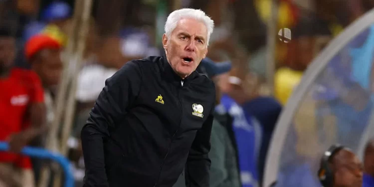 Hugo Broos entrenador de Sudáfrica durante una conferencia previa al partido inaugural contra México en el Mundial 2026.